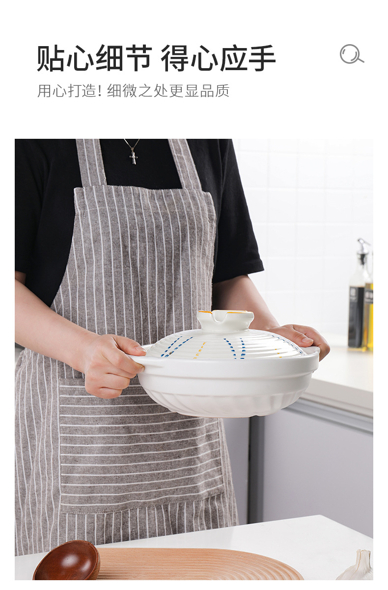 Ceramic hotel and restaurant gas stove special fish head pot clay pot commercial small flat bottom high-temperature resistant 煲仔饭 shallow pot pic 8