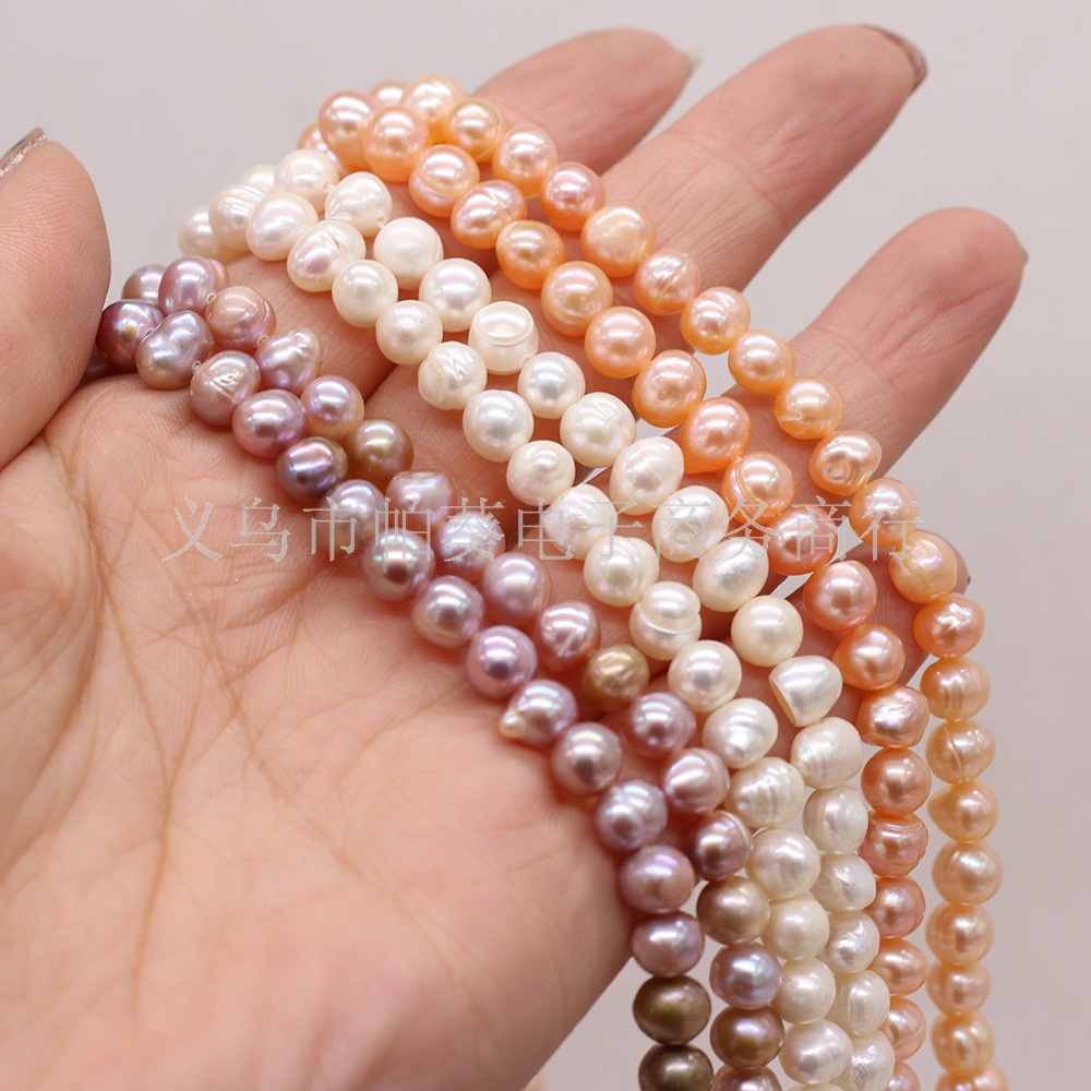 Natural pearl nearly round-shaped beads ADIY jewelry accessories, handcrafted jewelry necklaces, production and wholesale pic 5
