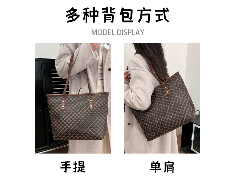 A simple and fashionable large-capacity bag for women in 2025, a trendy six-year tote bag for women, a large-capacity single-shoulder bag for commuting pic 12