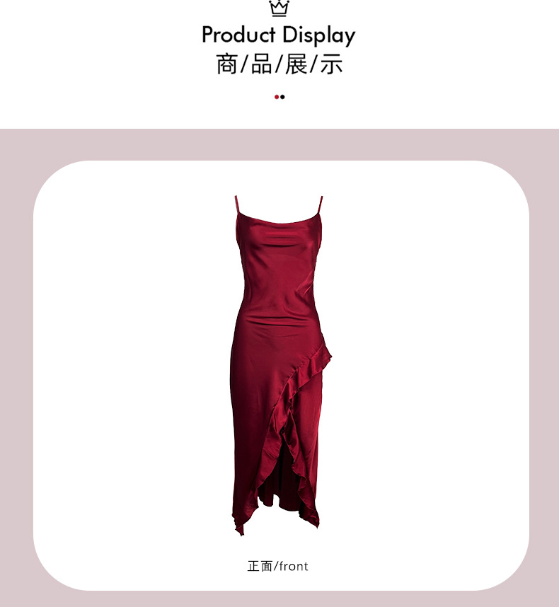 Influencers viento sexy halter vestido de dormir mujer glamourosa suela de volantes puntada pijama multicolor homewear 635 pic 7
