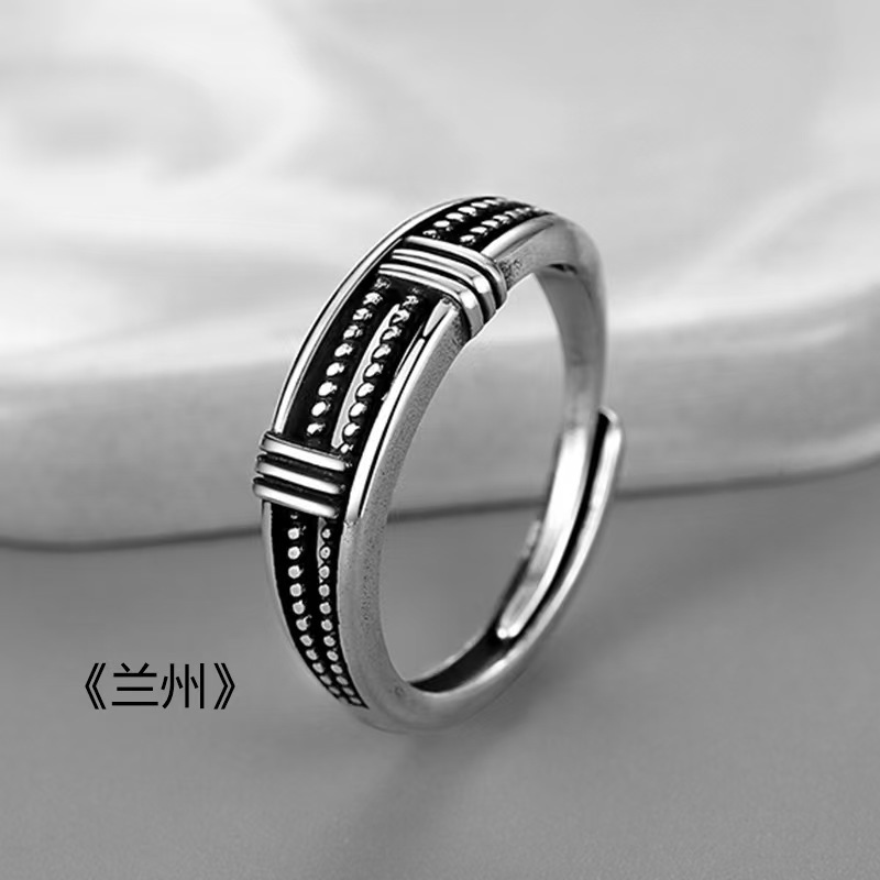 嘻哈食指男士戒指单身戒复古百搭开口指环ins风潮戒指男可调节详情23