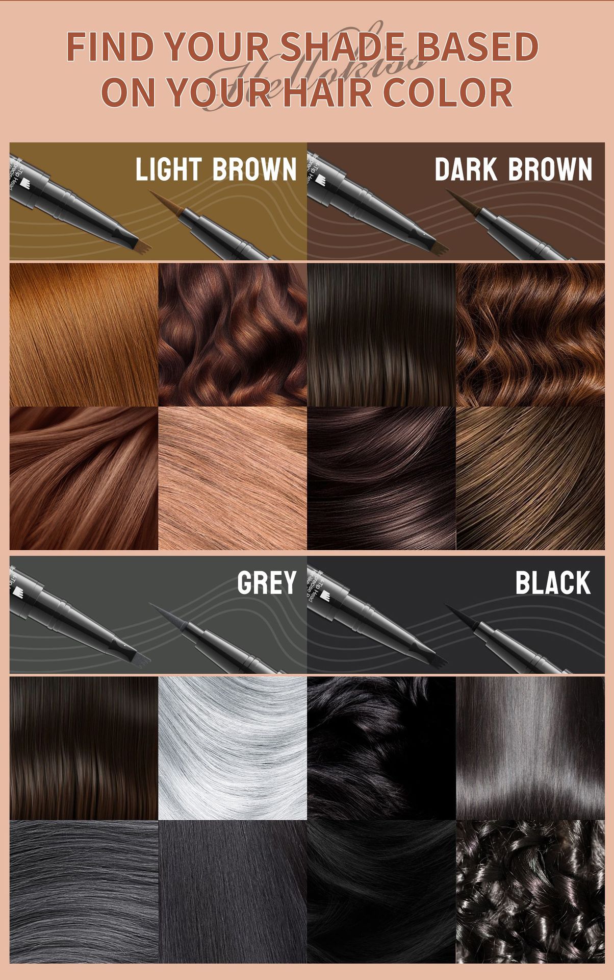 跨境彩妆四叉双头液体眉笔 HelloKiss化妆品速干耐汗不晕染眉笔详情8