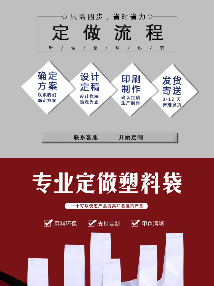 Customized packaging bags with logo printing, food packaging, fruit and baby products, supermarket shopping bags, plastic bags, vest bags pic 1