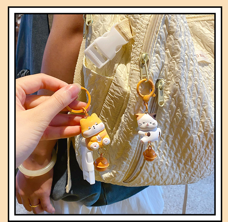 百茂原创可爱萌宠CP情侣钥匙扣链挂件女精致树脂磁吸公仔书包挂饰详情16