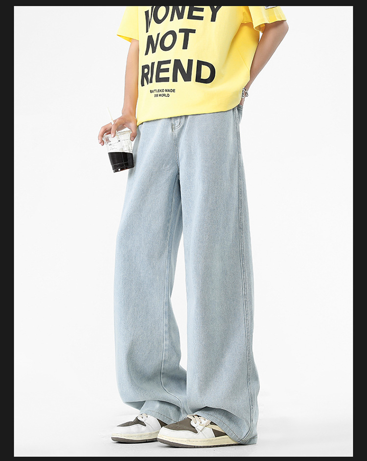 美式复古牛仔裤2025年春季新款男士宽松直筒阔腿裤时尚百搭休闲裤详情20