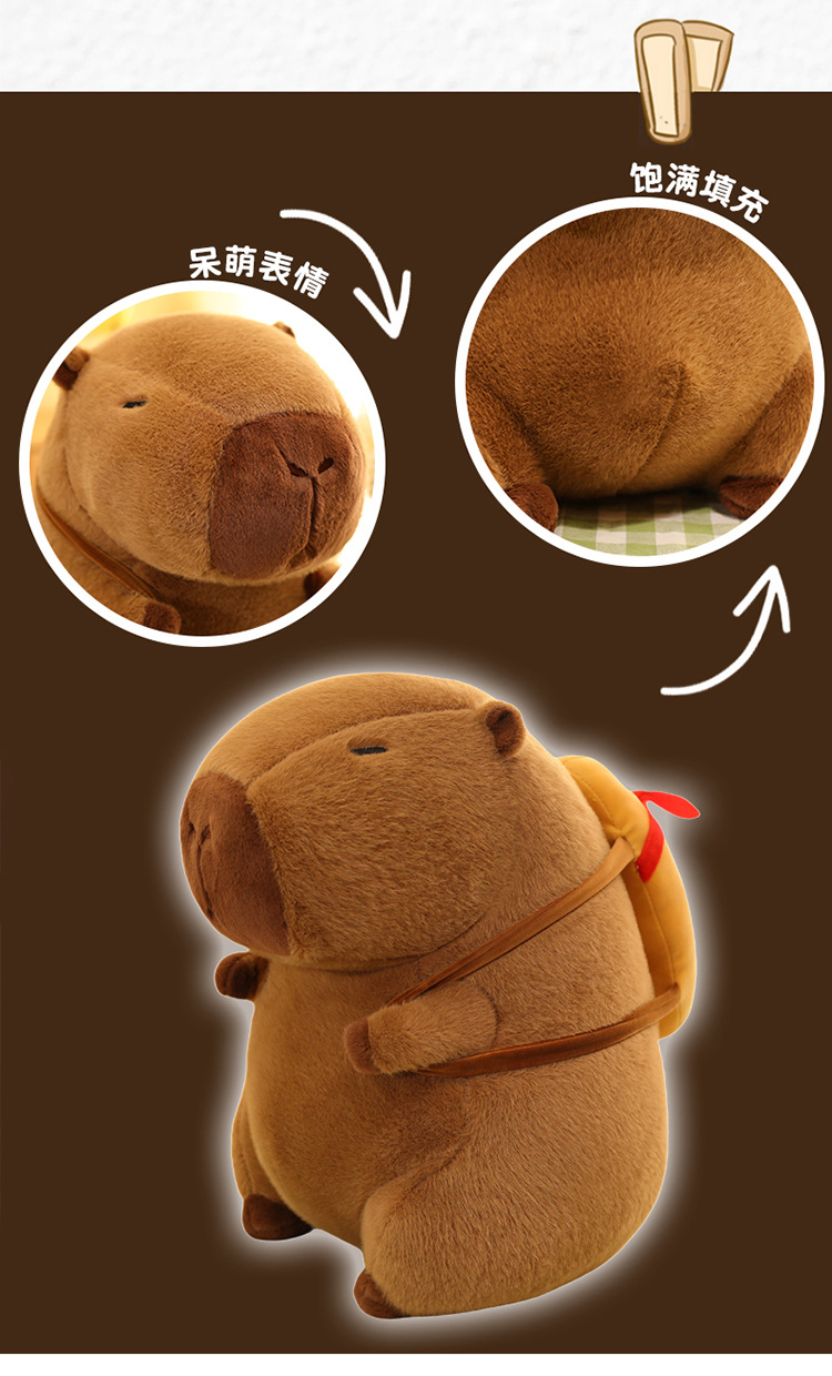 外贸新品卡皮巴拉公仔卡通烘焙系列水豚毛绒玩具抱枕娃娃机兑换品详情3