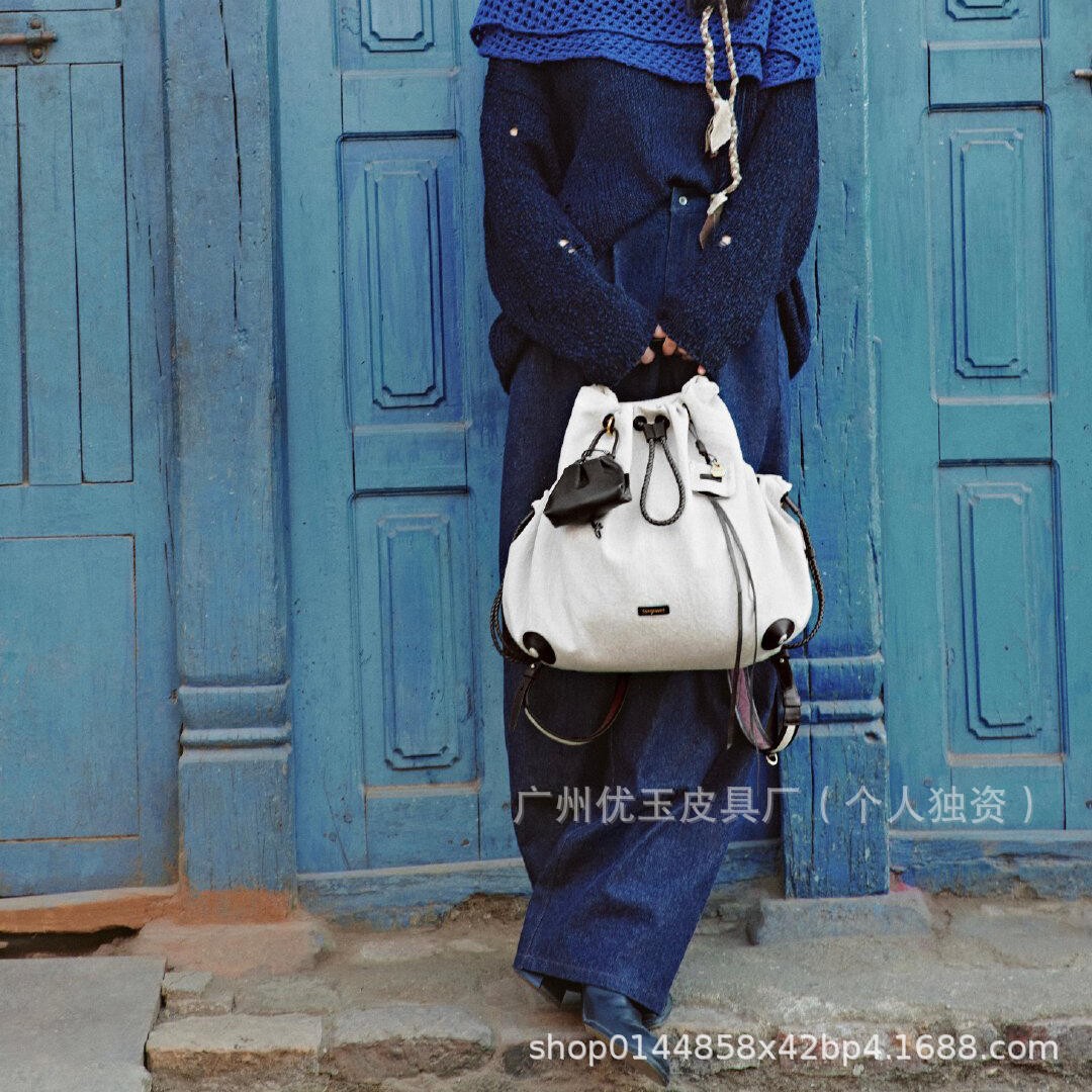 【文淇同款】Songmont山下有松百纳系列双肩包女大容量通勤电脑包详情2