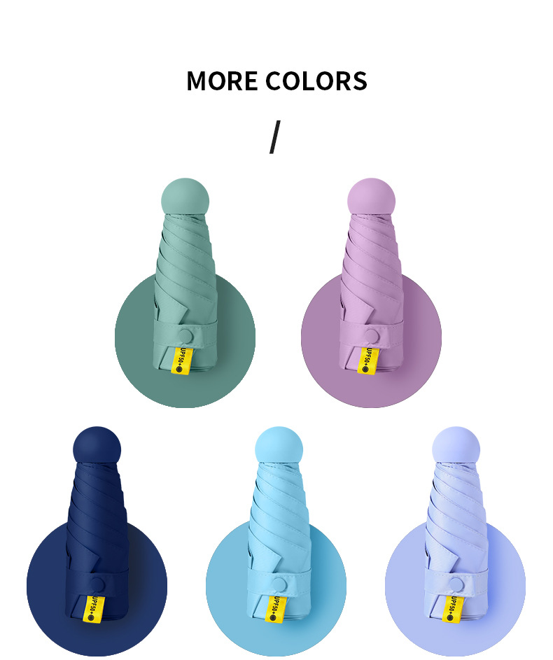 五折六骨口袋胶囊伞晴雨两用伞小巧可印刷logo遮阳防紫外线防晒伞详情12