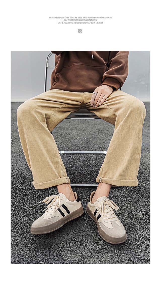 真皮德训鞋男2025新款复古男士休闲板鞋春夏透气厚底阿甘运动男鞋详情14