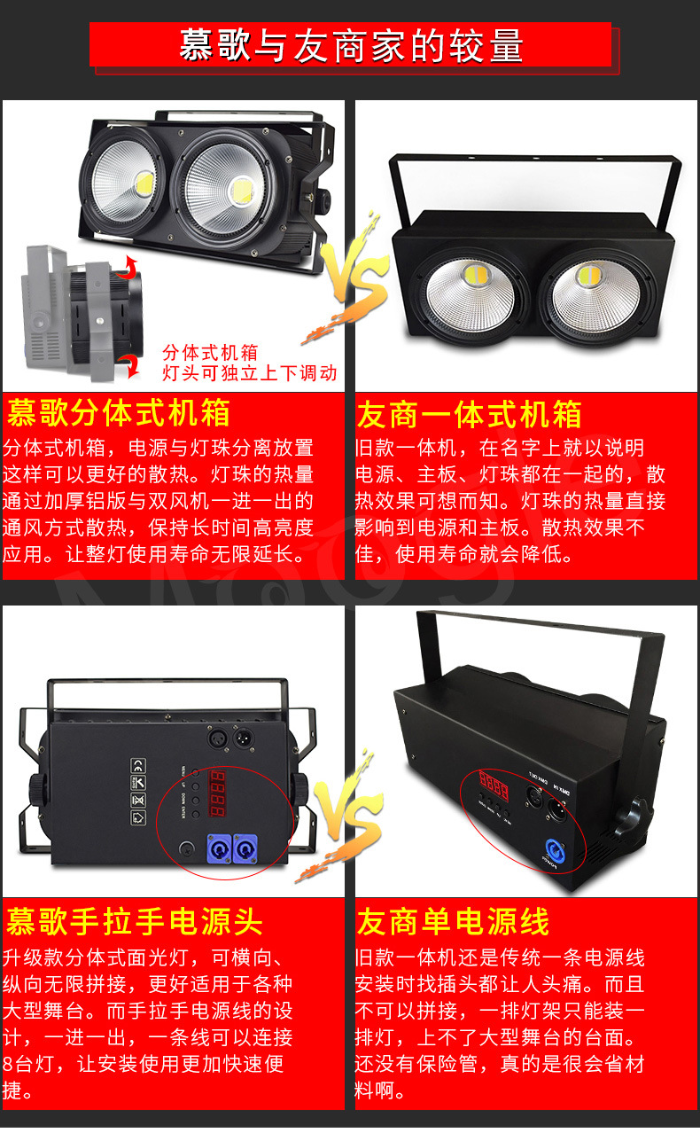 Stage lighting, audience lights, 200WCOB face lights, LED theater, wedding lights, bar flashing lights pic 15