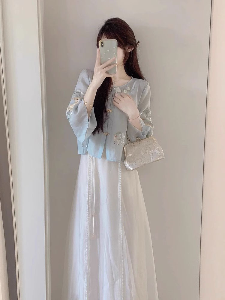 新中式国风马面裙套装女夏季2024新款唐装中国风女装改良汉服成人详情12