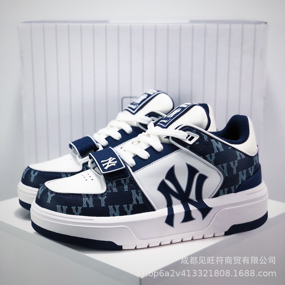 莆田纯原mlb老爹鞋学长鞋中帮NY大标洋基队厚底增高鞋6CM男女鞋详情4