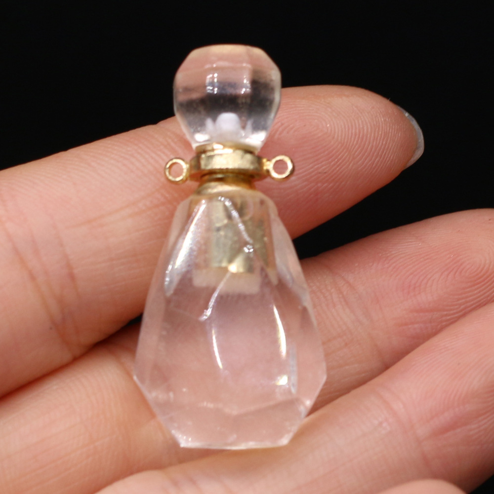 Exquisite natural semi-precious stone perfume bottles, white crystal, various shapes, DIY accessories, fashionable and exquisite wholesale production pic 52