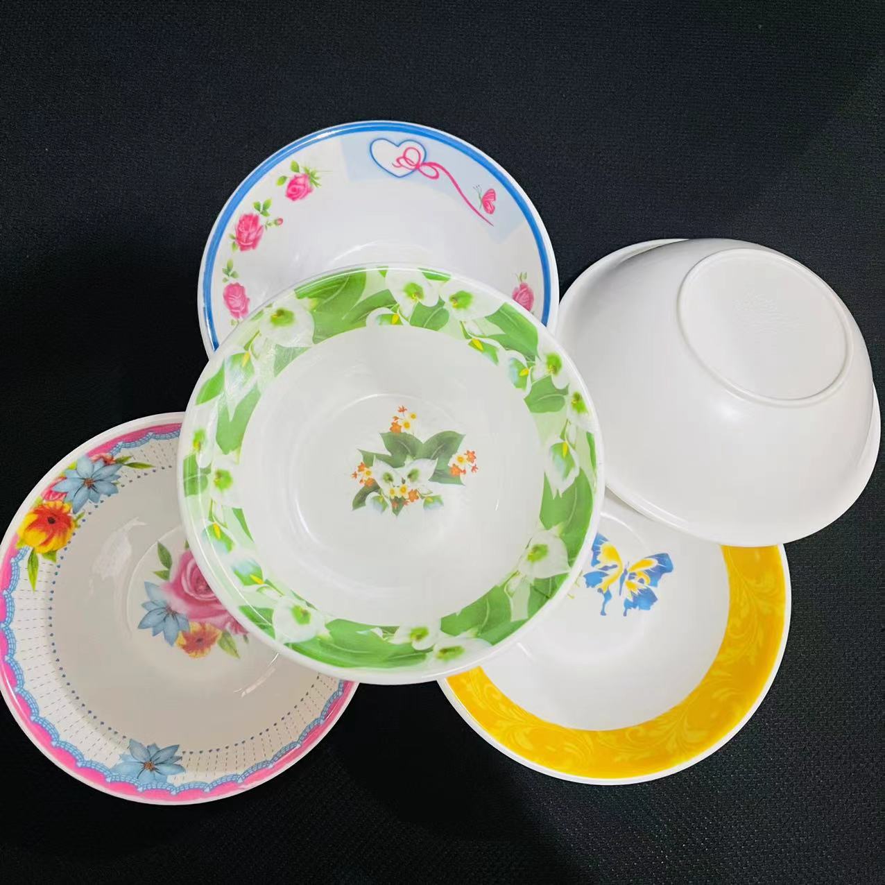 【 Zone 3-10 】9110 bowls, 12 per pack, 600 per box. 9110 one-yuan store tableware, melamine bowls, melamine bowls, white porcelain bowls with patterns, white rice bowls pic 6