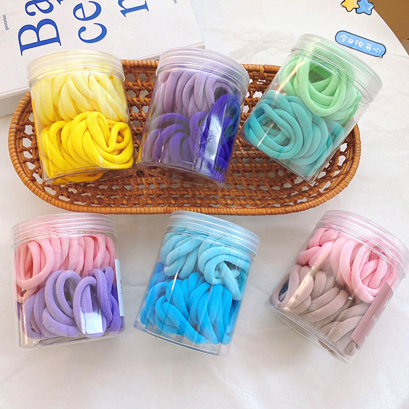 50 canned candy-colored seamless towel bands, high-elasticity and durable hair ties, and colorful hair ties for girls pic 2