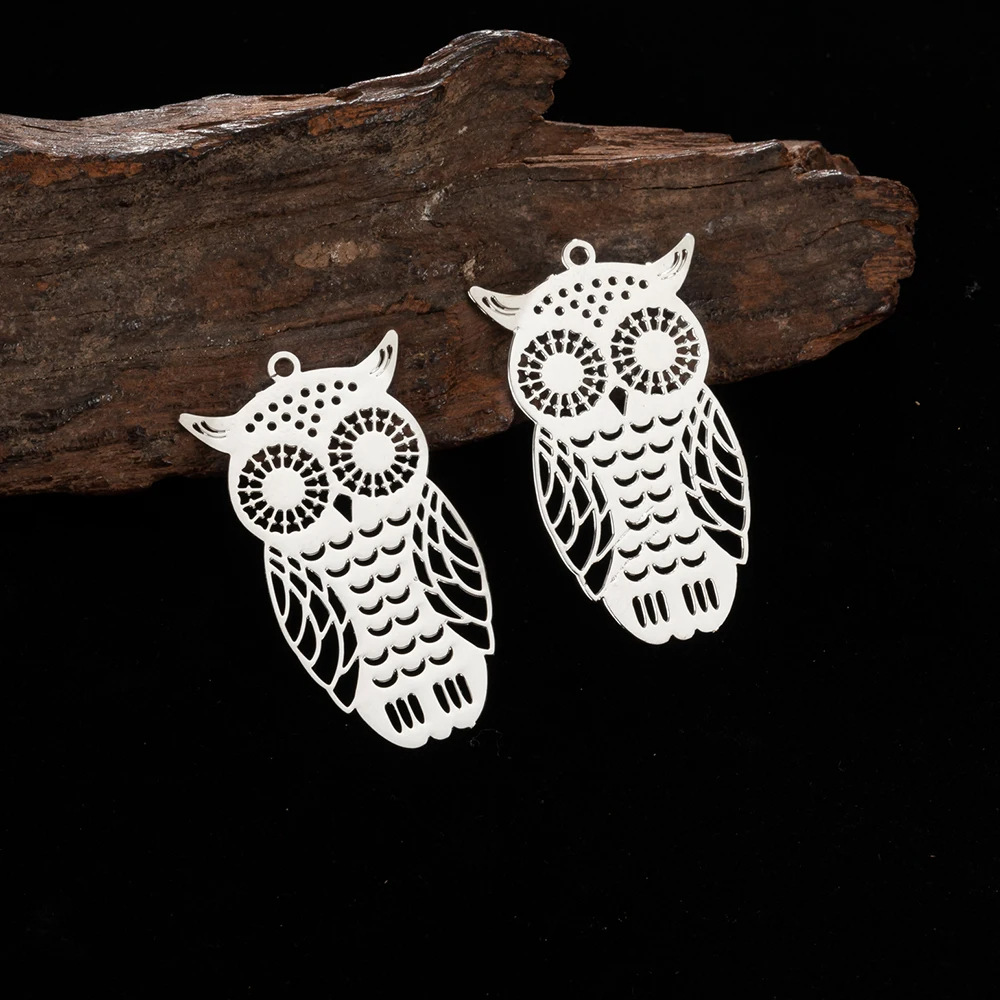 35*20mm新款古风纯铜猫头鹰耳饰 DIY手工饰品配件 耳环吊坠发簪配件 独特设计耳饰详情3