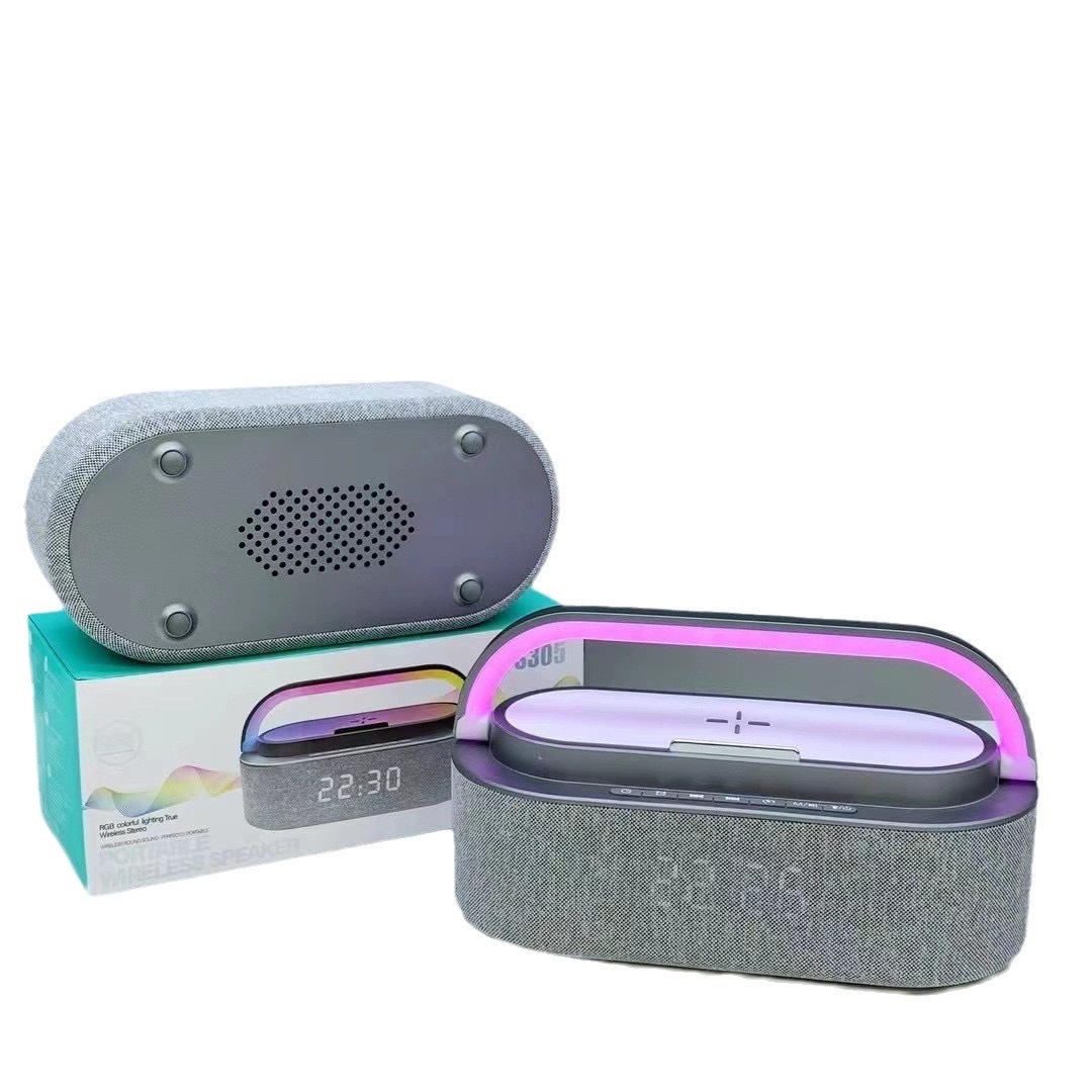 A915 Wireless Bluetooth multi-functional outdoor portable speaker with color light and timer alarm clock pic 3