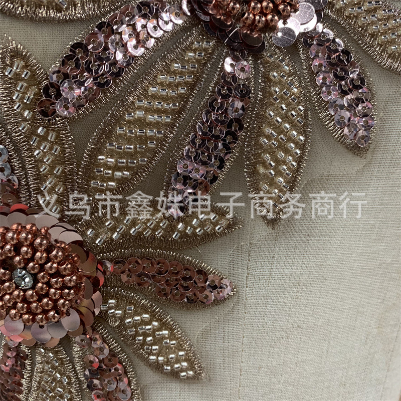Beaded sequins, embroidered barcodes, wedding dress and evening gown accessories pic 6
