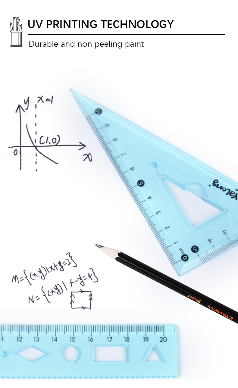 Yalong Cross-border flexible plastic measuring Tools, 20 cm school ruler, student school supplies pic 4