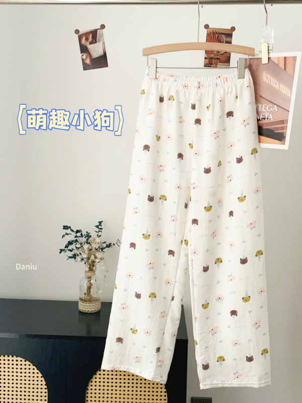 大码宽松胖mm薄款夏季睡裤女云朵棉长裤春秋可外穿卡通遛弯家居裤详情5
