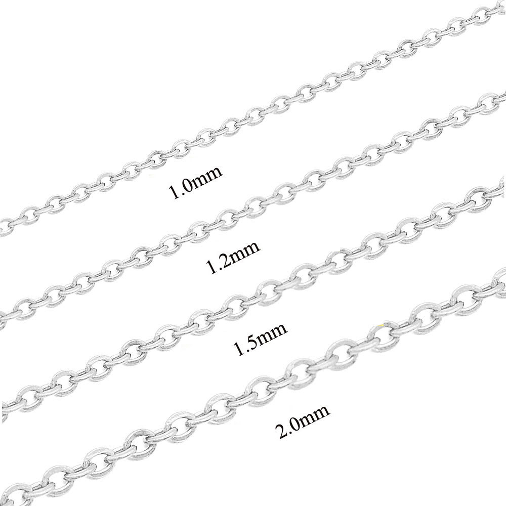 5-10条/包不锈钢项链O字链扁十字diy饰品素链侧身蛇链钛钢锁骨链详情15