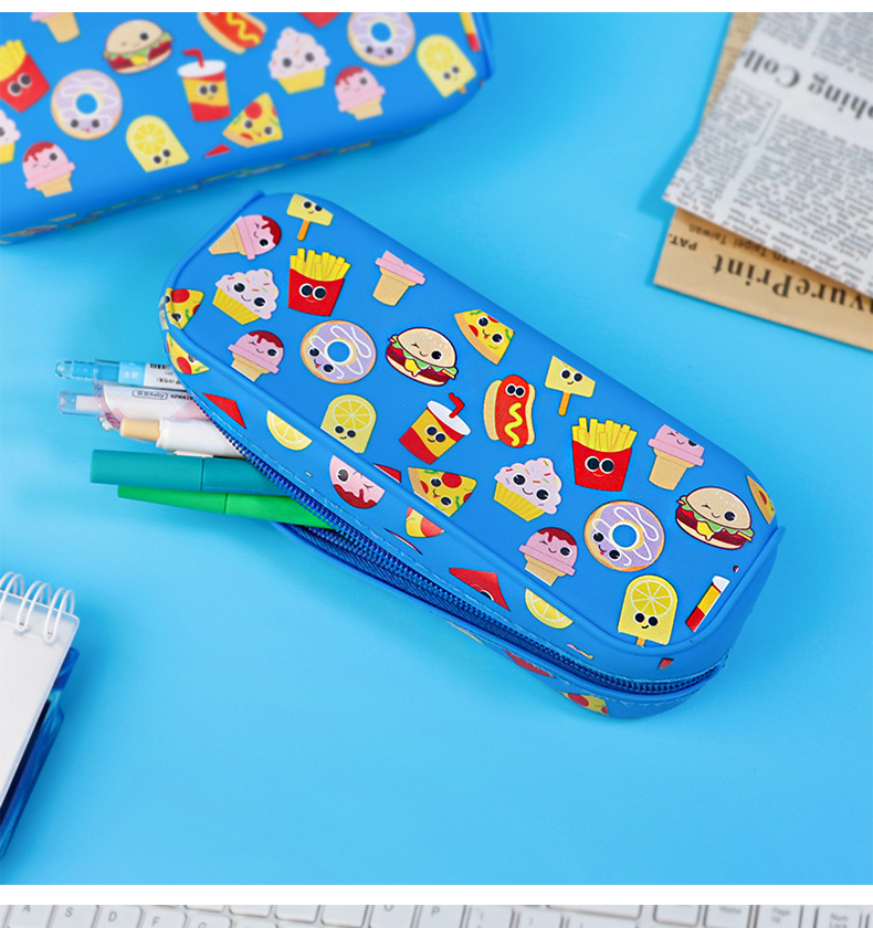 儿童硅胶文具盒印花笔袋小学生大容量铅笔盒卡通笔袋创意收纳详情14