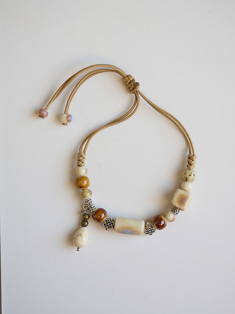 Jingdezhen ceramic bracelet wholesale street stall, versatile, fresh and new Chinese style, popular flower-woven ancient-style bracelet for women pic 7