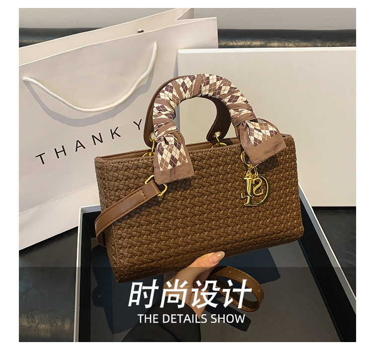 蓓蓓尚品2025高级感D家丝巾编织戴妃包手提单肩斜跨潮流女包bags详情13