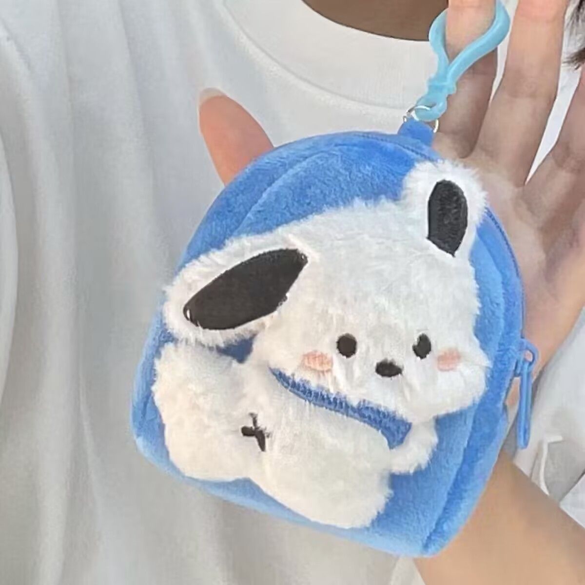 可爱帕恰狗迷你零钱包耳机收纳包情侣钥匙扣书包挂件毛绒玩偶礼物详情4