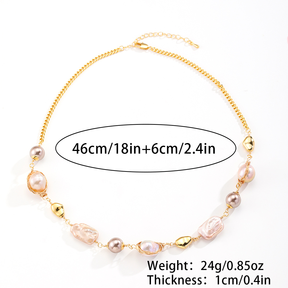 Nasha Cross-border Best-selling Baroque freshwater pearl necklace and bracelet set, French light luxury irregular bracelet necklace pic 3