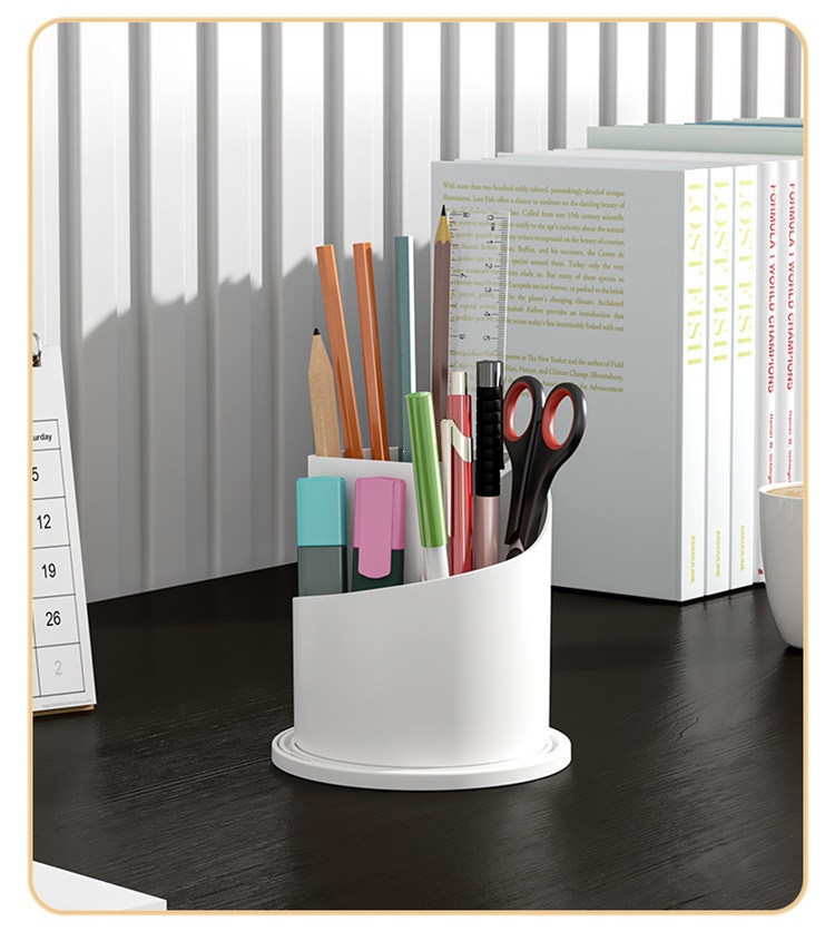 Cosmetics storage box, rotating makeup brush storage cylinder, mouth red eyeshadow dressing table, desktop eyebrow pencil, comb brush, pen barrel pic 13