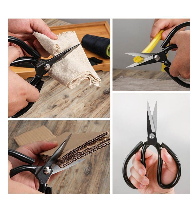 德国不锈钢大剪刀家用菜刀王多功能剪子黑色尖头剪纸裁缝专用锋利详情4
