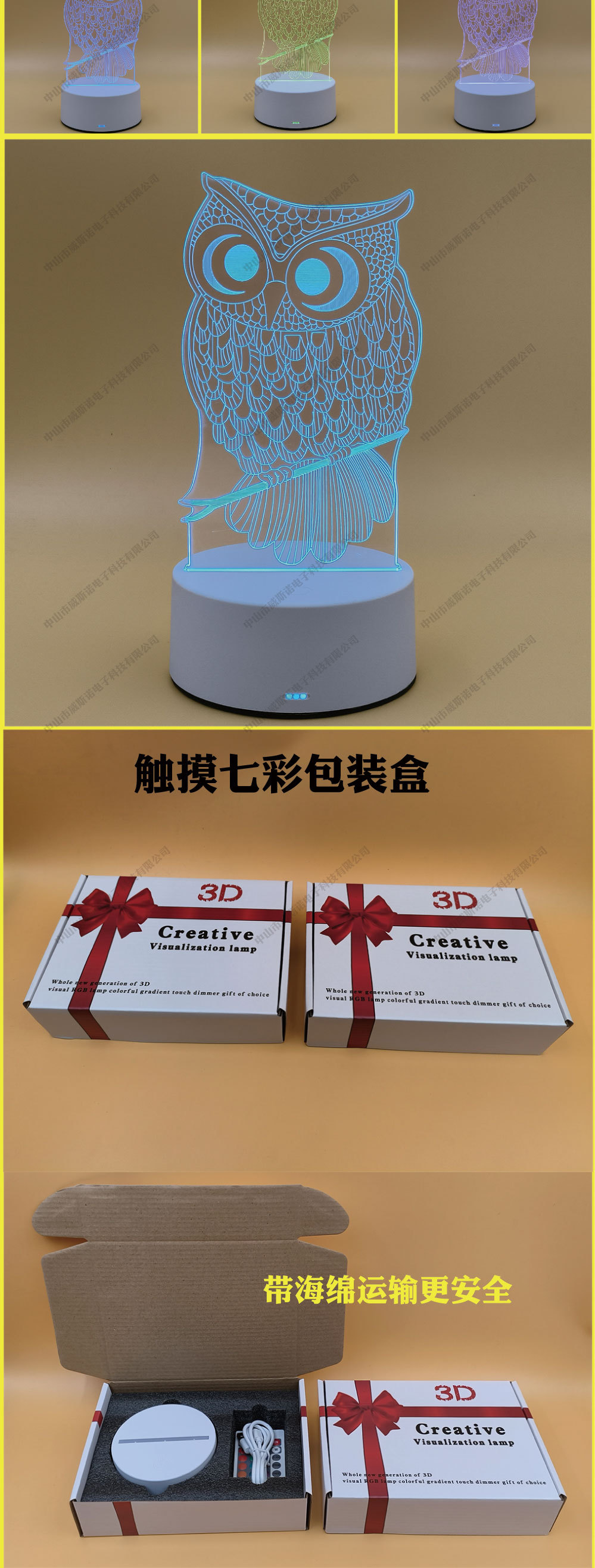 跨境电商外贸3d视觉小夜灯批发礼品usb插电床头灯摆件小红书灯led详情7