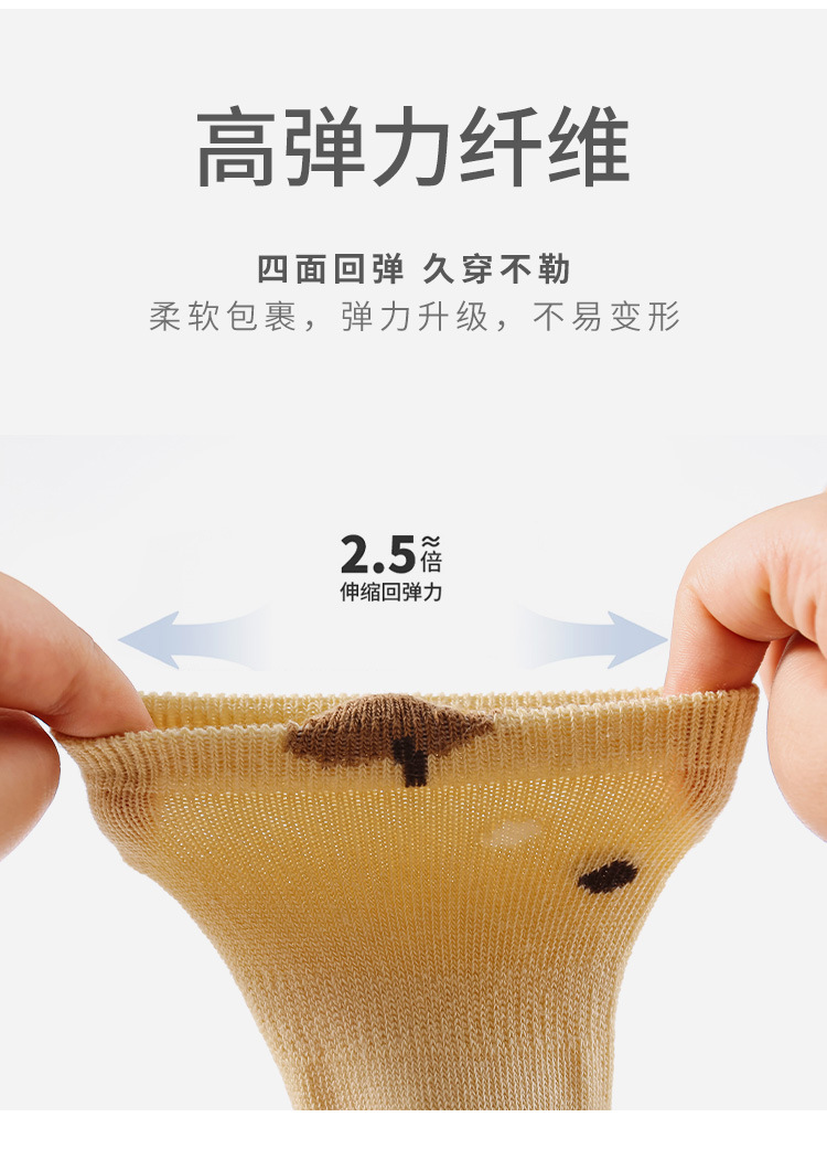 秋冬季无骨宝宝袜子棉婴幼儿童防滑底地板袜卡通中筒耳朵大版点胶详情7