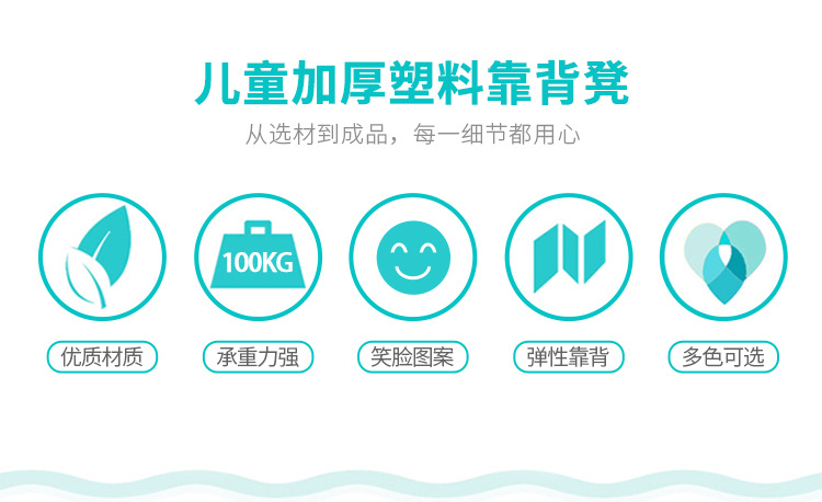 幼儿园小凳子宝宝靠背凳学生凳子批发加厚款塑料儿童椅多色靠背椅详情2