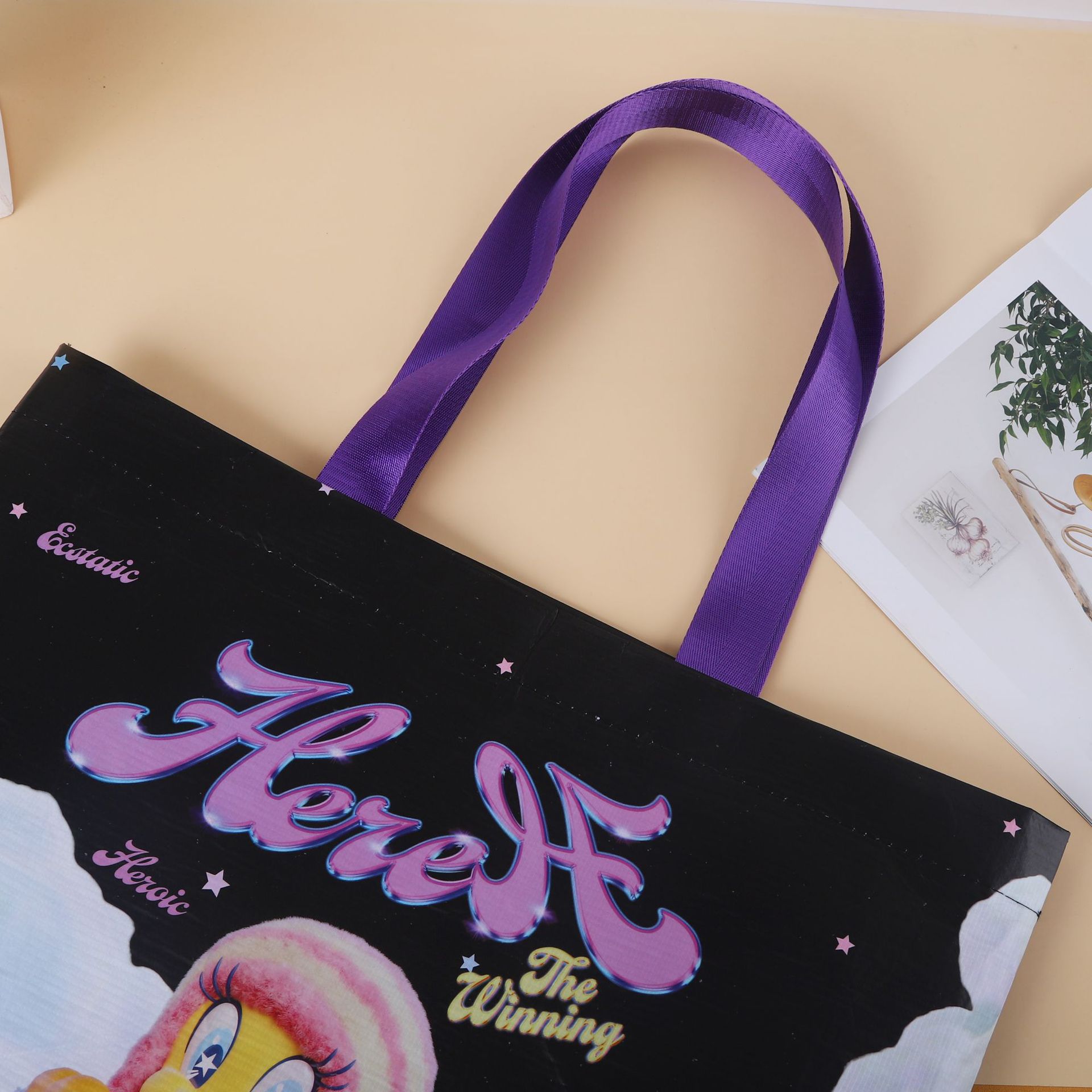 丽新布RPET购物袋韩国订单环保袋网红韩版ins风包装塑料环保袋详情17