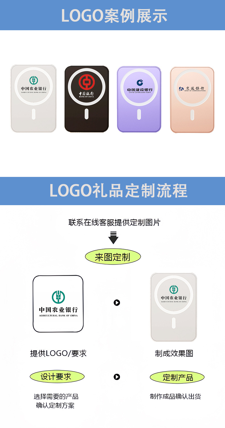 MagSafe无线3C迷你磁吸充电宝快充小巧便携礼品定制LOGO移动电源详情1