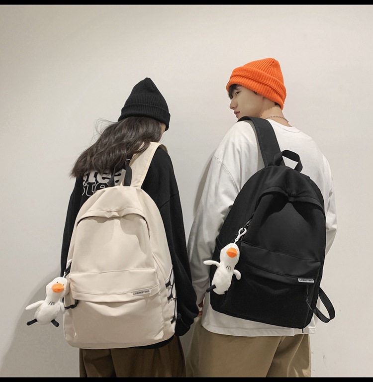 双肩包男士简约大容量旅行背包女休闲日系初中生高中大学生书包男详情7