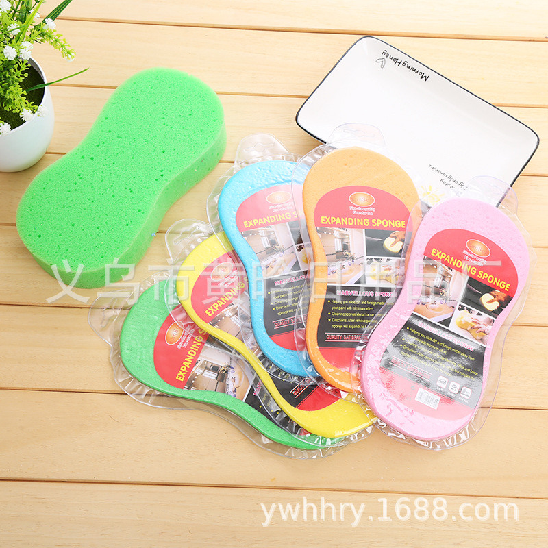 【持嘉】压缩海绵清洁块洗车海绵刷厨房清洁刷高密珊瑚海绵加大详情1