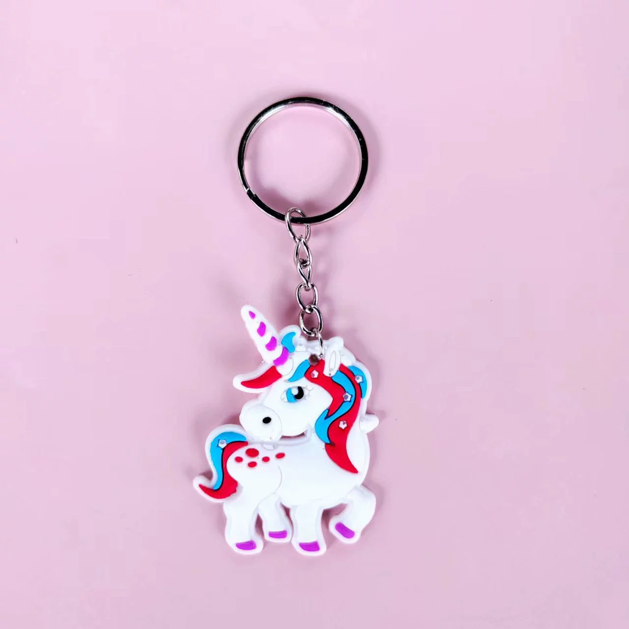跨境新款亚马逊欧美独角兽钥匙扣派对礼品儿童饰品PVC软胶钥匙链详情6