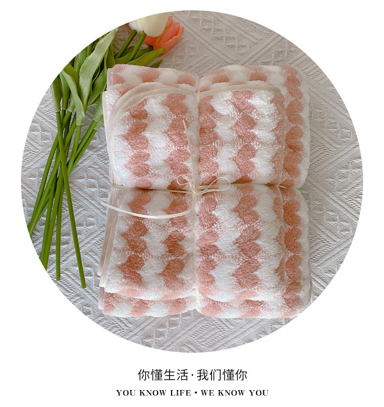 【 Chi Jia 】 Love Towel Set, Coral Fleece Towel, Bath Towel Set, Couple Set, Soft and Absorbent pic 12