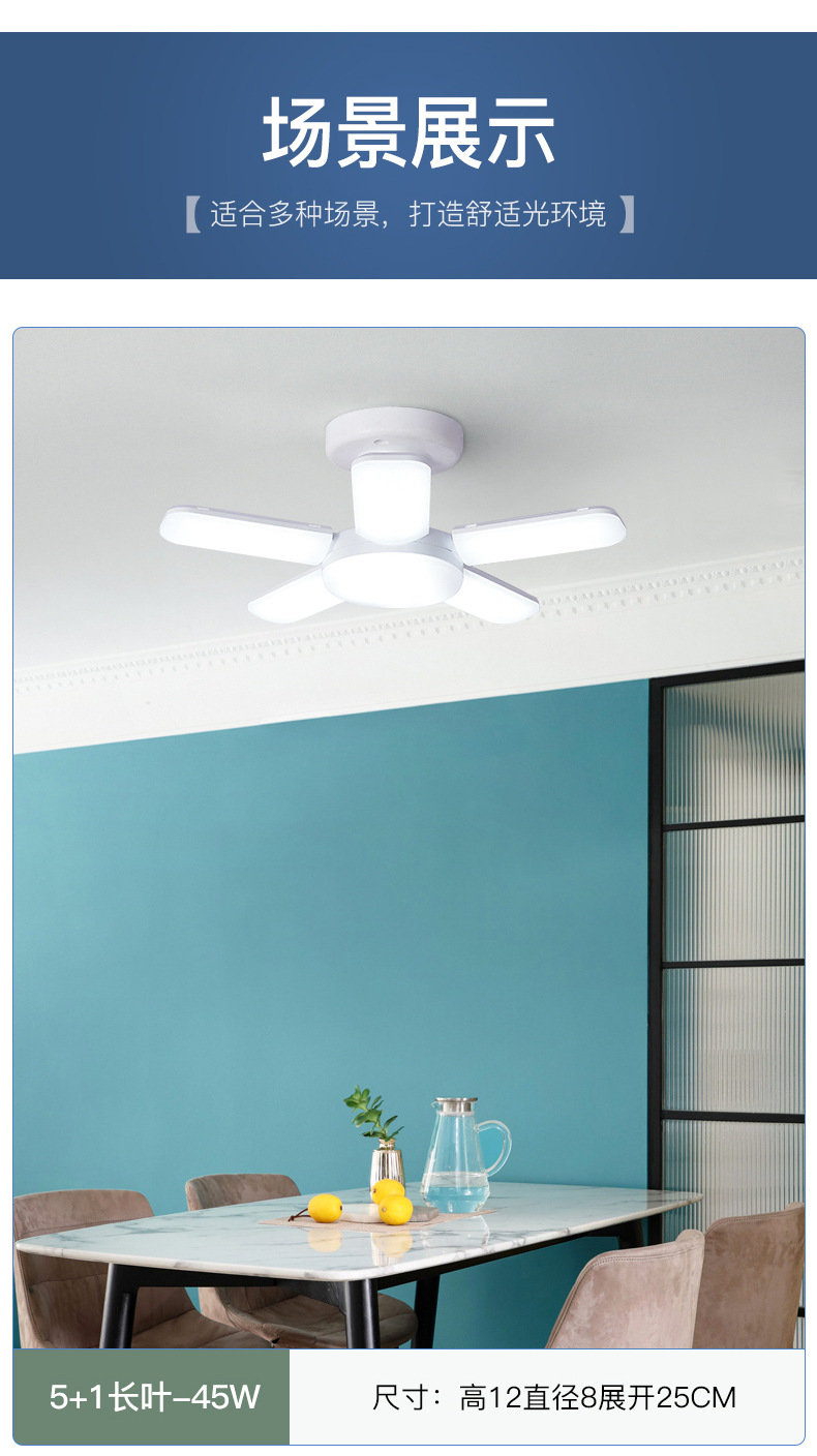 新款折叠车库叶子灯三叶四叶五页片迷你LED球泡恒流宽压外贸供货详情24