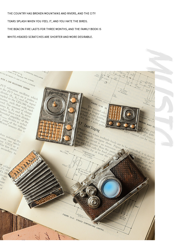 Nostalgic and retro resin ornaments, handicrafts, home decorations, phonographs, mini ornaments, photography props, cameras pic 13