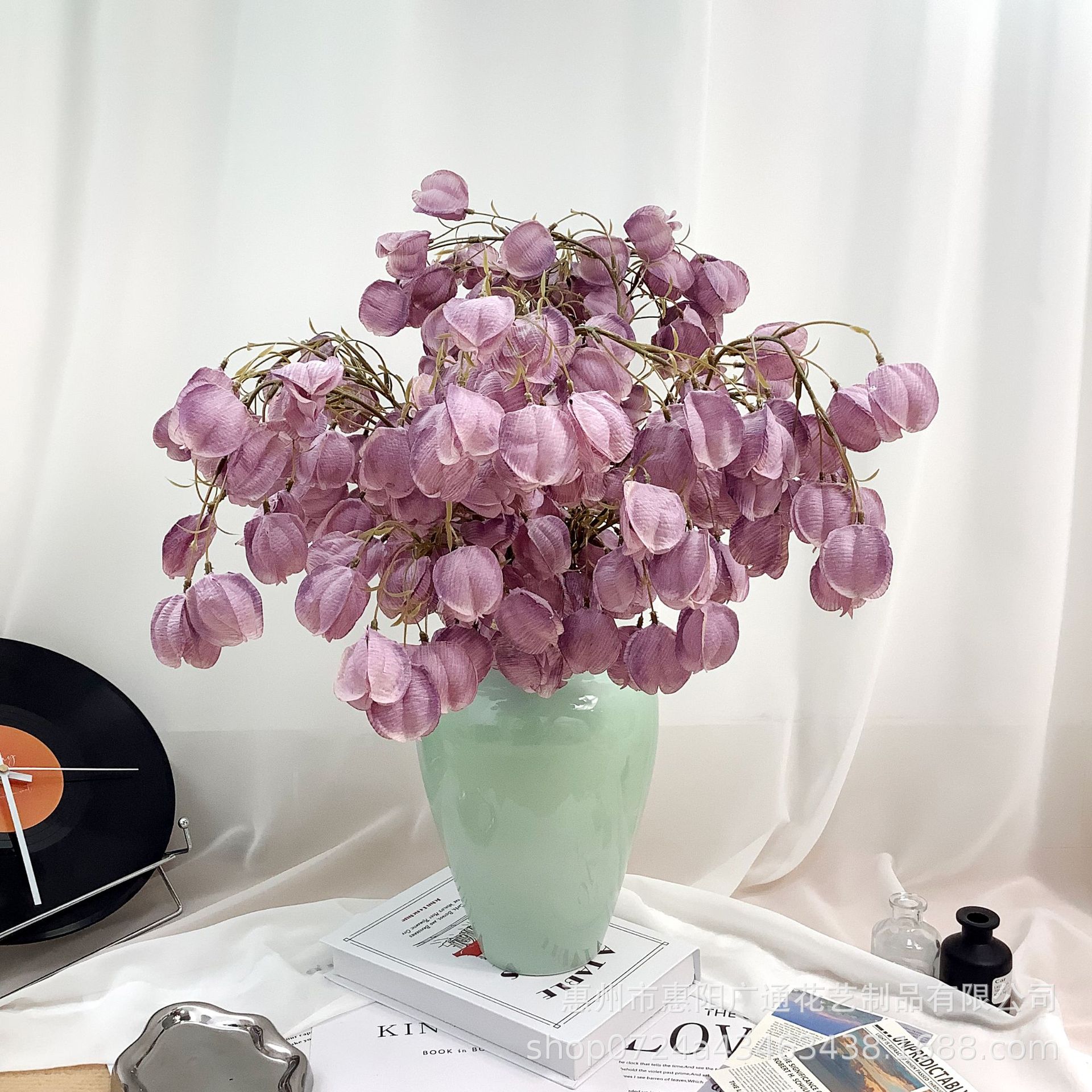 高级轻奢风灯笼花仿真花艺客厅玄关落地摆件婚庆礼堂陶瓷工艺品详情6