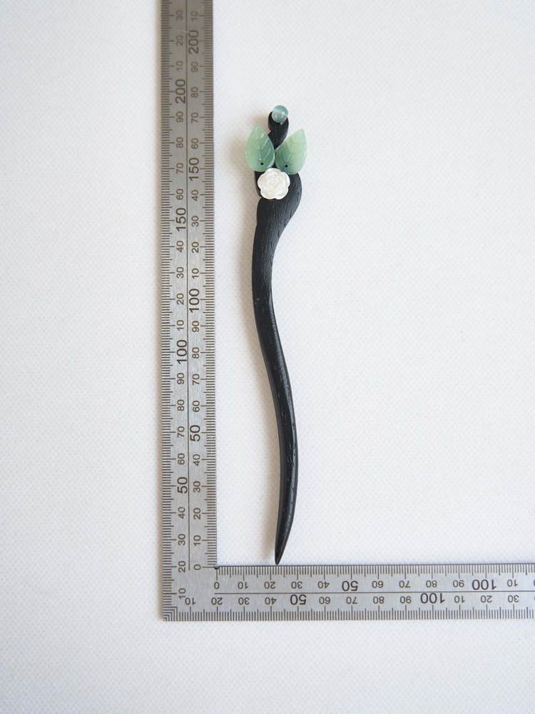 发簪古风盘发步摇新中式高级气质绒花汉服发饰木簪子简约簪子批发详情14