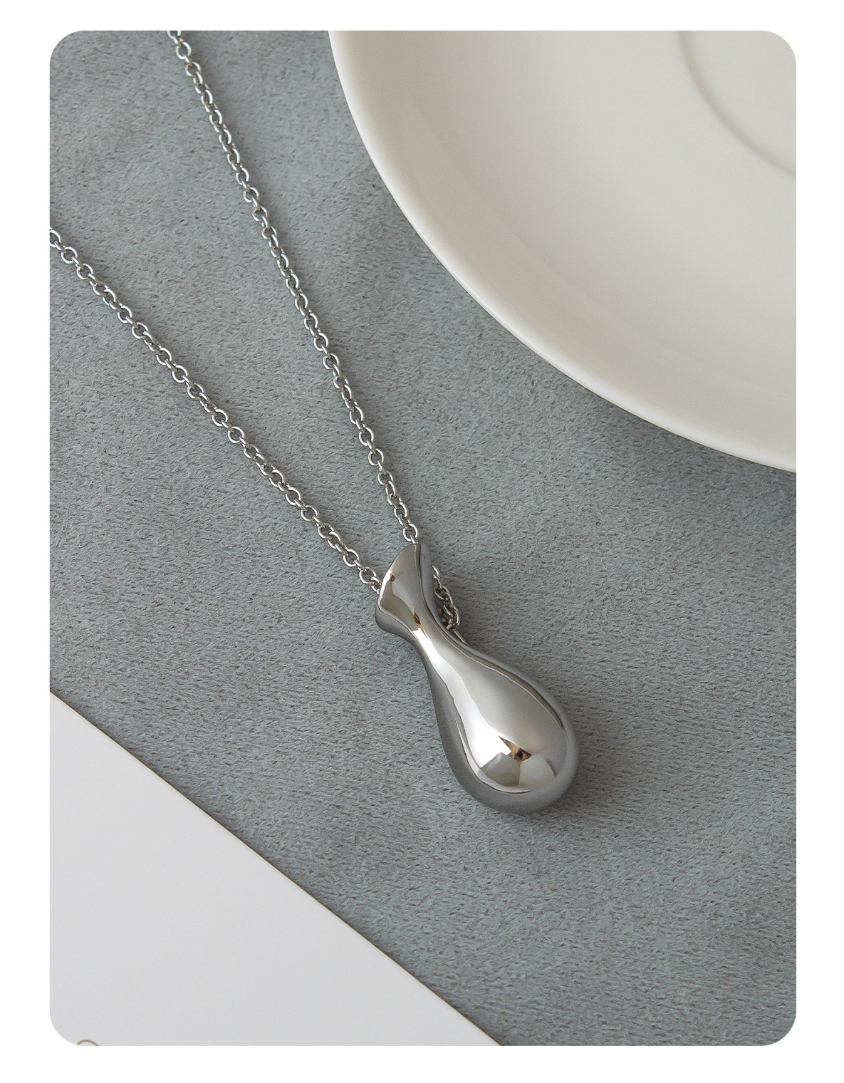 净水瓶项链吊坠 Habide同款纯银色长款实心瓶简约高级感毛衣吊坠详情6