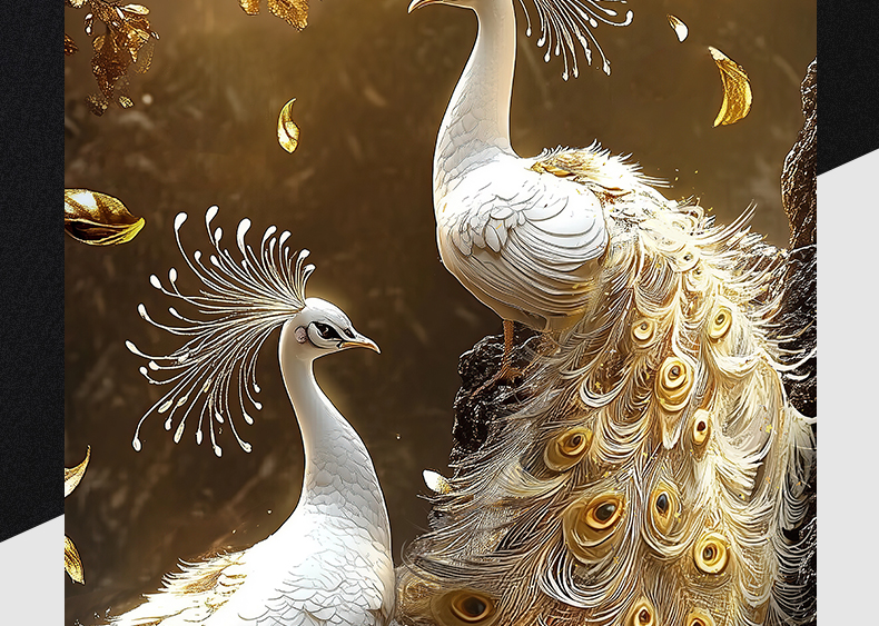 孔雀挂轻奢高级感玄关装饰大气入户正对门高档走廊过道挂画装饰画装饰画装饰挂画详情2