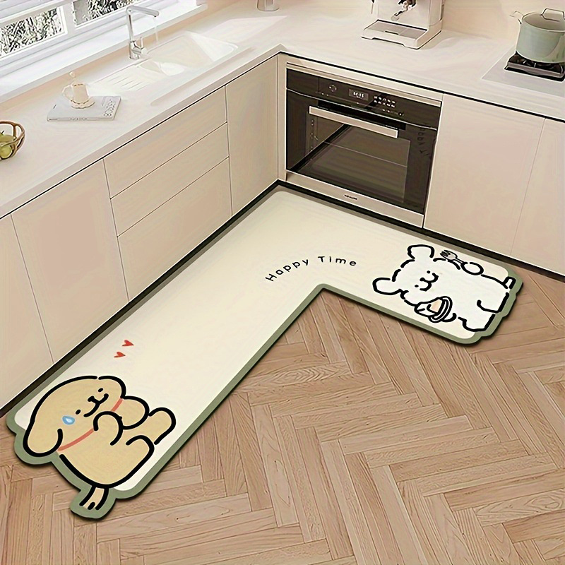 卡通L型厨房地垫吸水吸油速干家用防滑垫耐脏易打理硅藻泥脚垫子跨境出口现货奶牛仿羊毛动物地垫浴室垫脚垫防滑垫客厅大深色豪华详情10