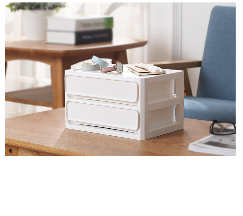 Desktop storage box, drawer-type home office filing cabinet, student dormitory miscellaneous storage box, dust-proof and stackable pic 13