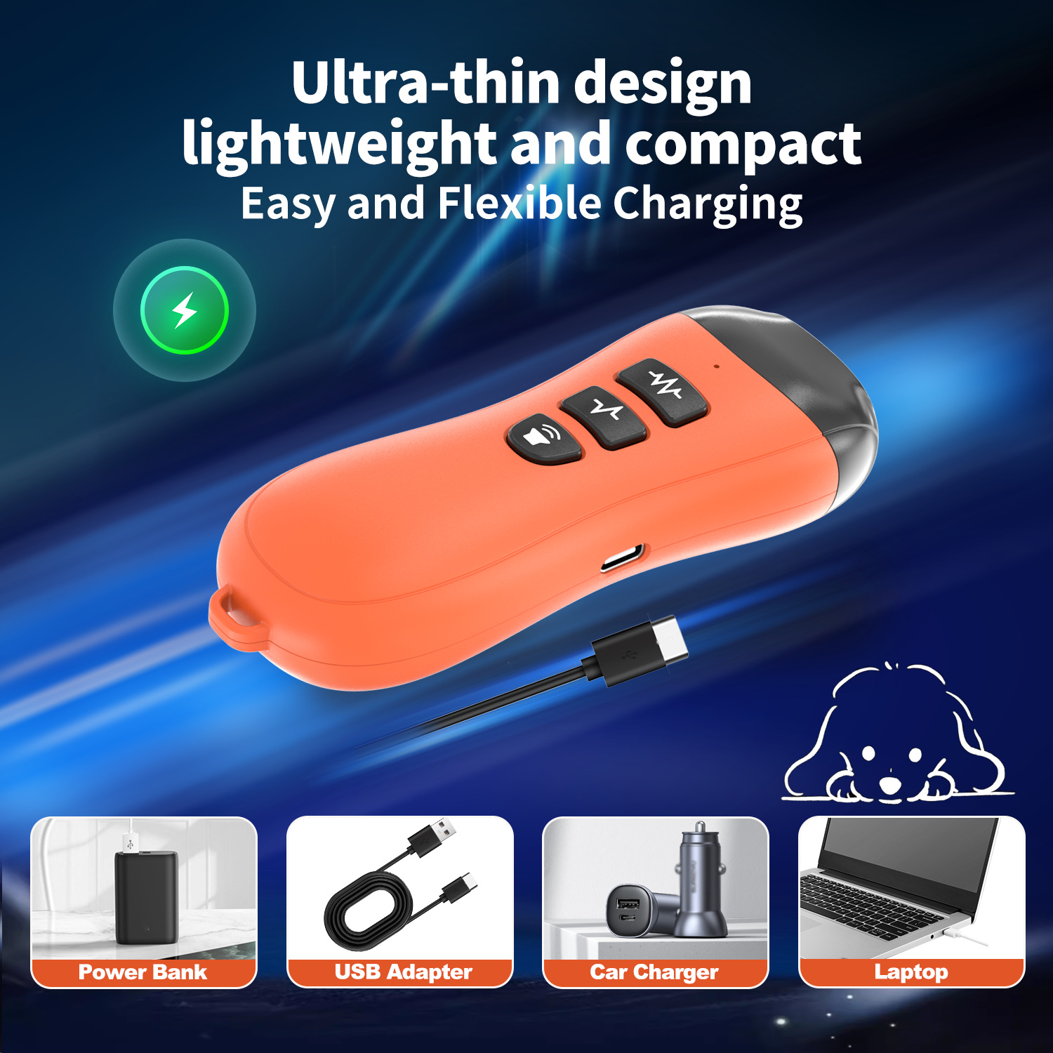 New cross-border high-power dog trainer, handheld double-head dog barking stop, outdoor portable ultrasonic barking stop pic 10
